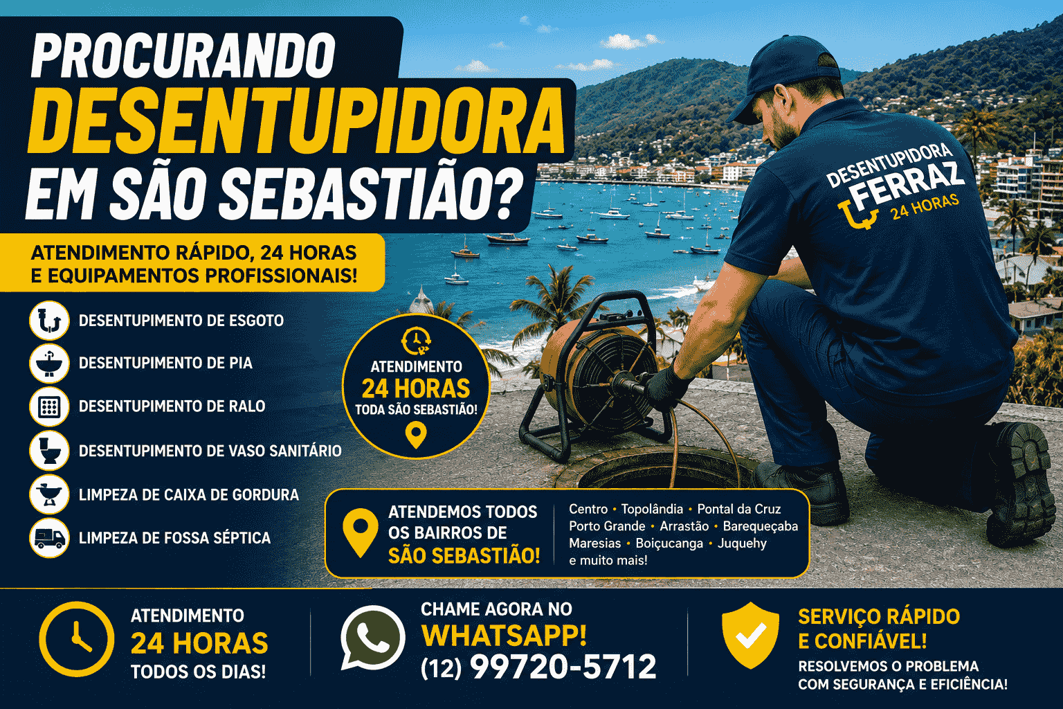 Procurando Desentupidora em São Sebastião